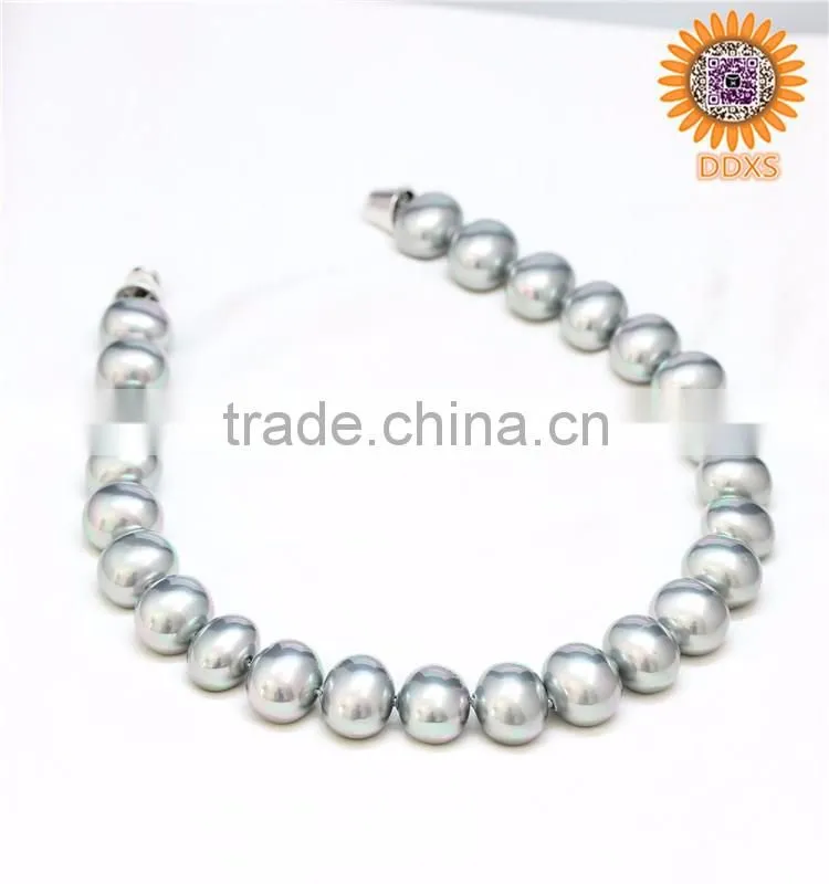 AAAA+ rainbow peacock oval real southsea shell pearl necklace