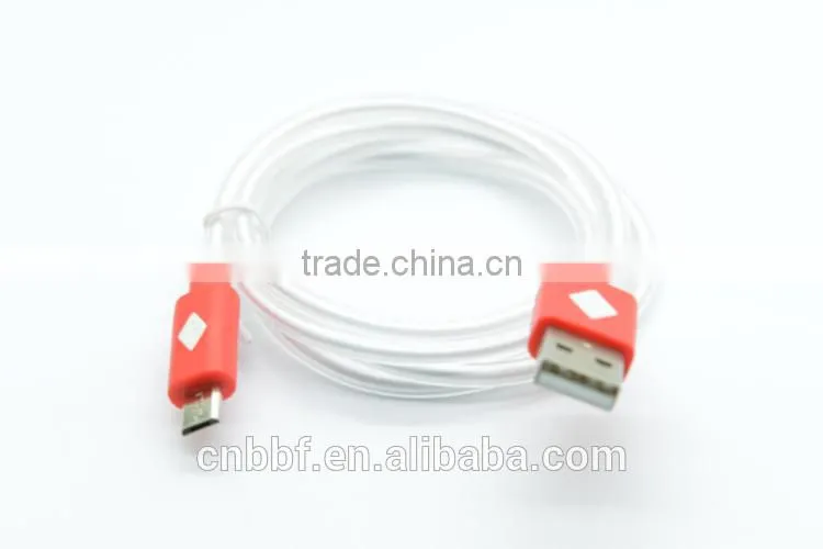 Glow in the dark micro usb charging sync cable