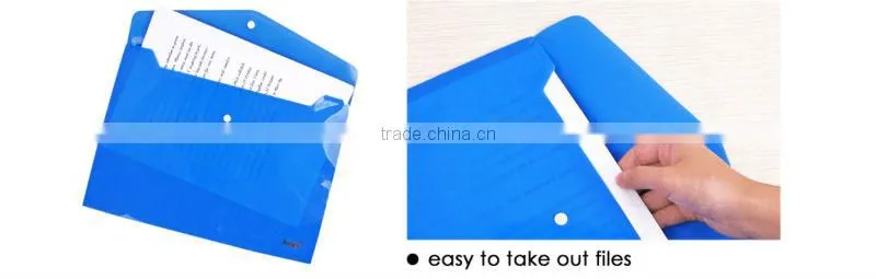 A4 Solid Color PP Buckle File Pocket