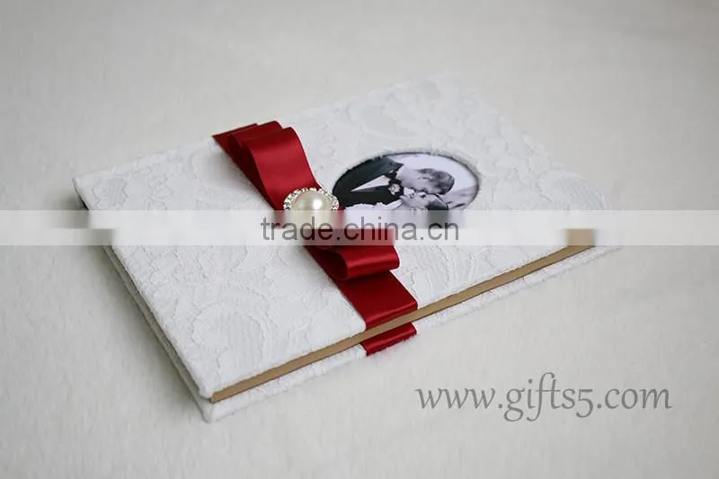 Wholesale Special Hard Cover White Wedding Guest Books