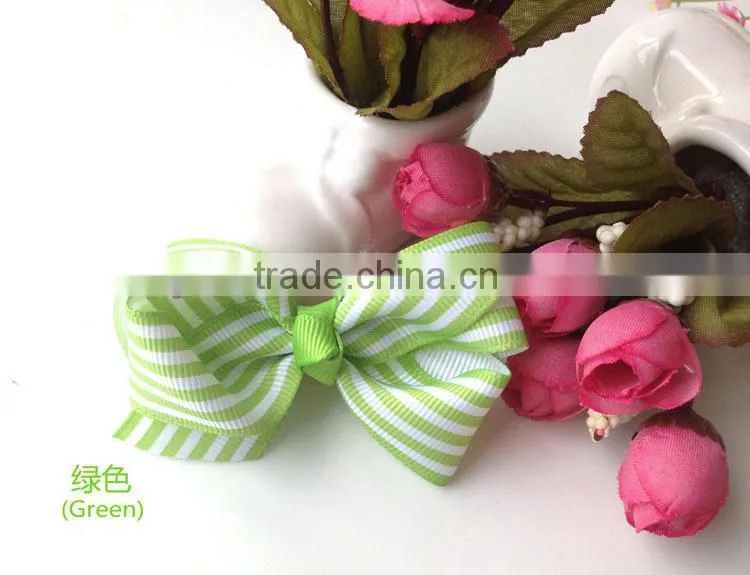 Orange Stripe Baby Bow Ties Grosgrain Ribbon Baby Hair Bow