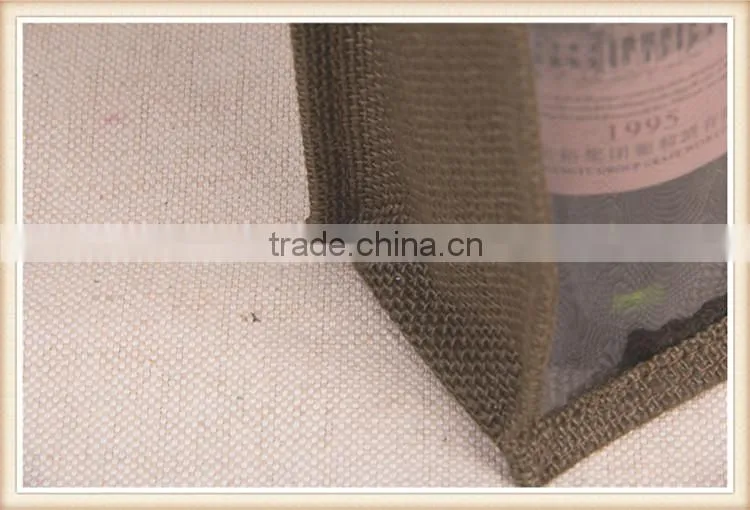 Hot sell !!! promotional gift bag jute wine bottle bag