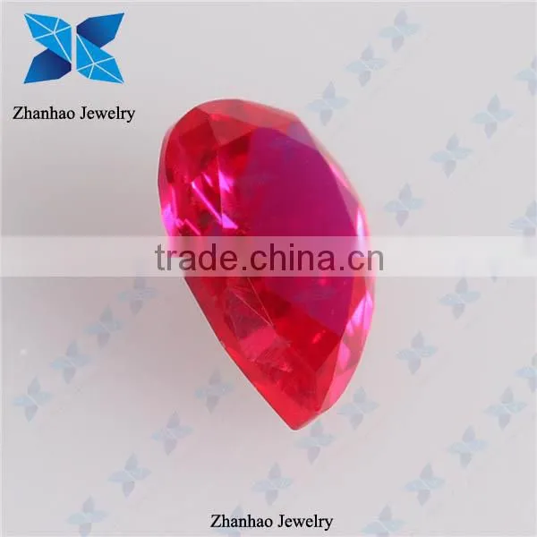 Synthetic gems 1 carat pear royal rough ruby for jewelry