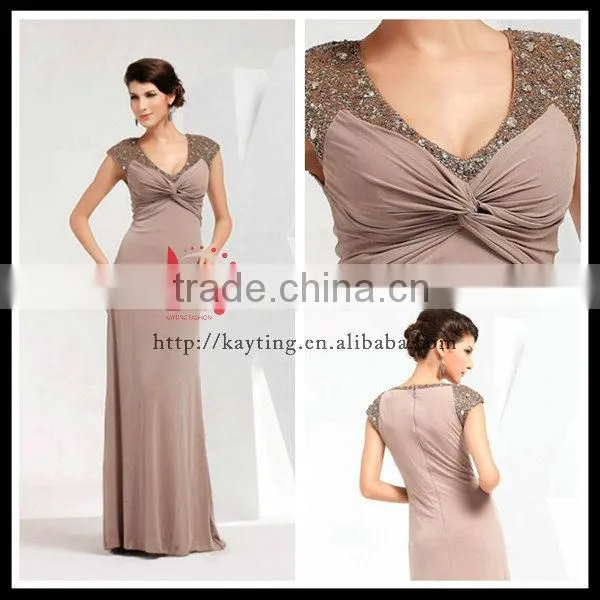 Spandex cotton anti-wrinkle high collar formal dress kaftans evening dress