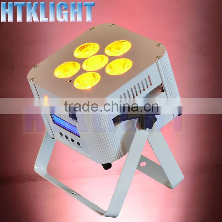 battery wireless 6*10w 4in1 rgbw white led stage lighting