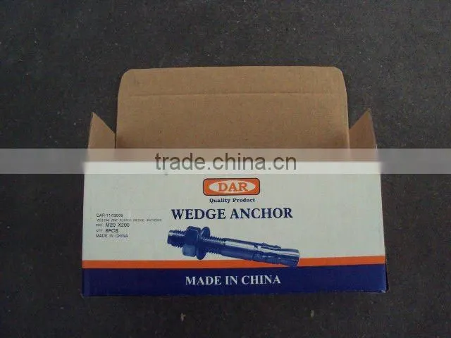 Zhejiang Wedge Anchor With Nut And Washer Anchor bolts