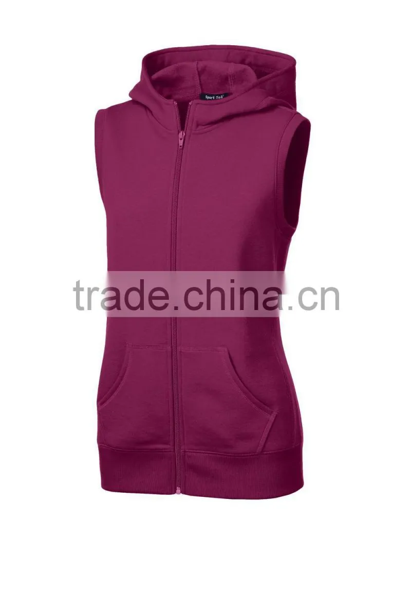 Women sports jacket vest with hood