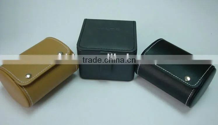 professional custom smart pu leather watch roll box travel box