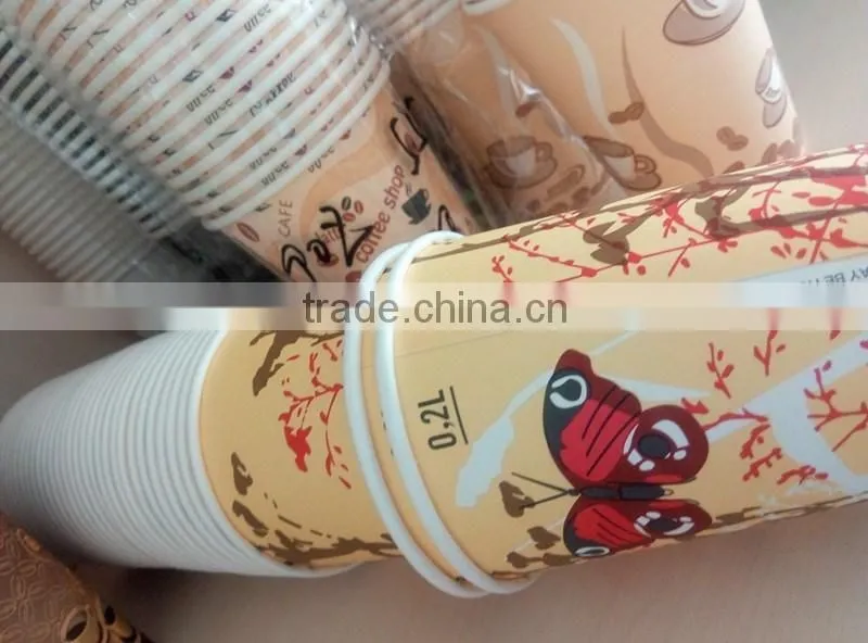 colorful print single wall paper cups for hot water cofee