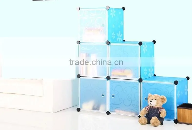 6 cubes PVC plastic green color 4mm thickness wire Bookcase(FH-AL0024-6)