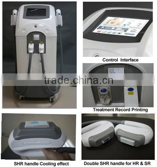2 handles 2000W E-light RF IPL OPT/AFT/SHR machine