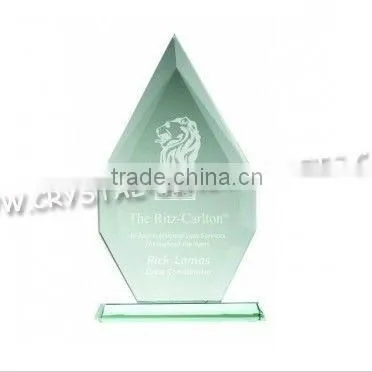 2015 design cheap jade glass awrd trophy wholesale sport glass awards