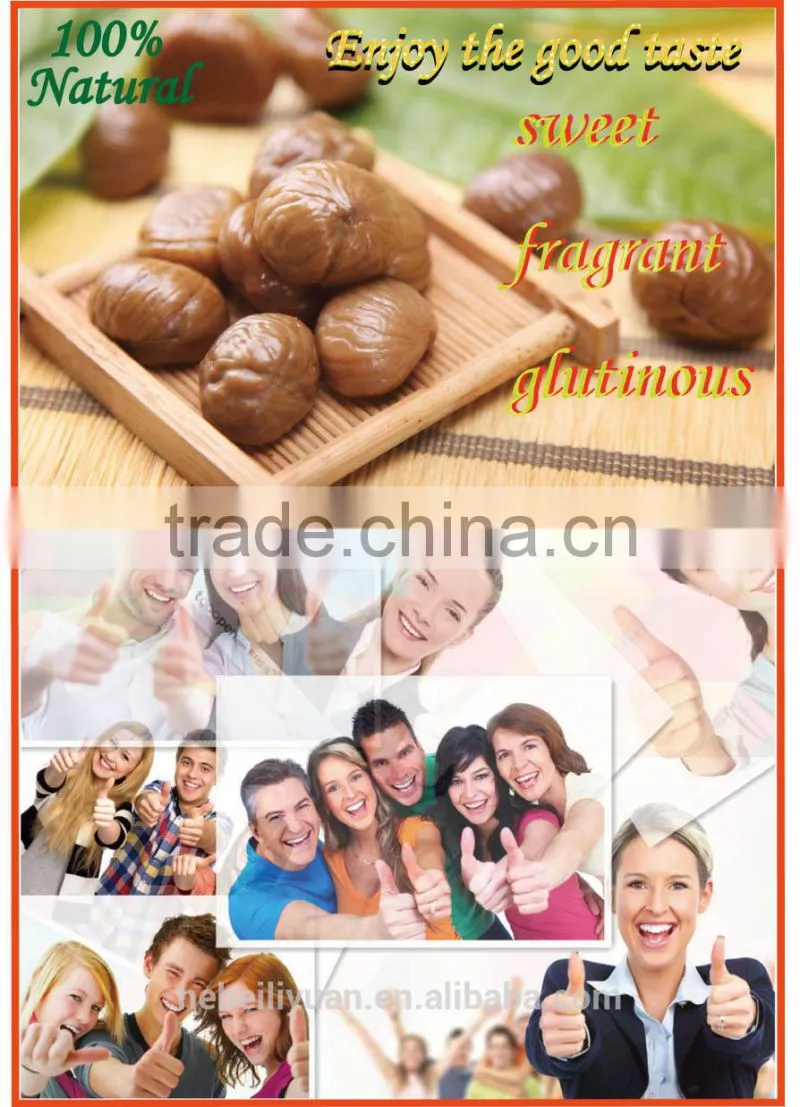 peeled roasted chestnut's kernels in soft canned