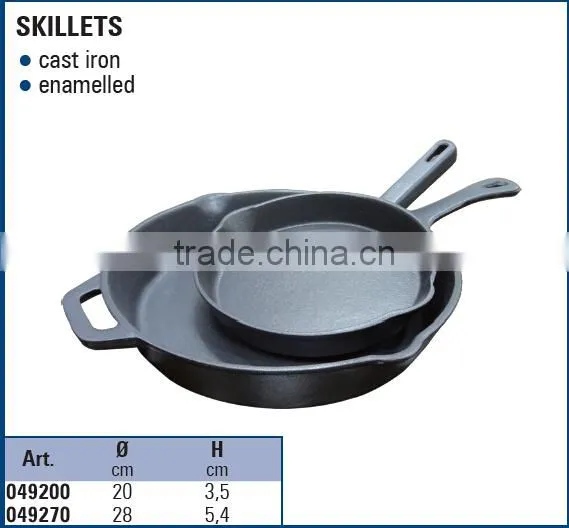 Pre-seasoned cast iron cookware long /short handle frying pans & skillets
