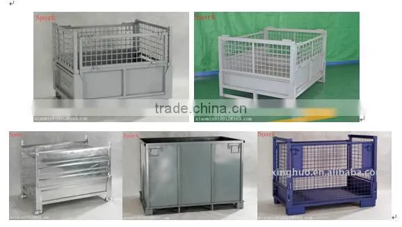 Folding steel metal mesh stillage cage