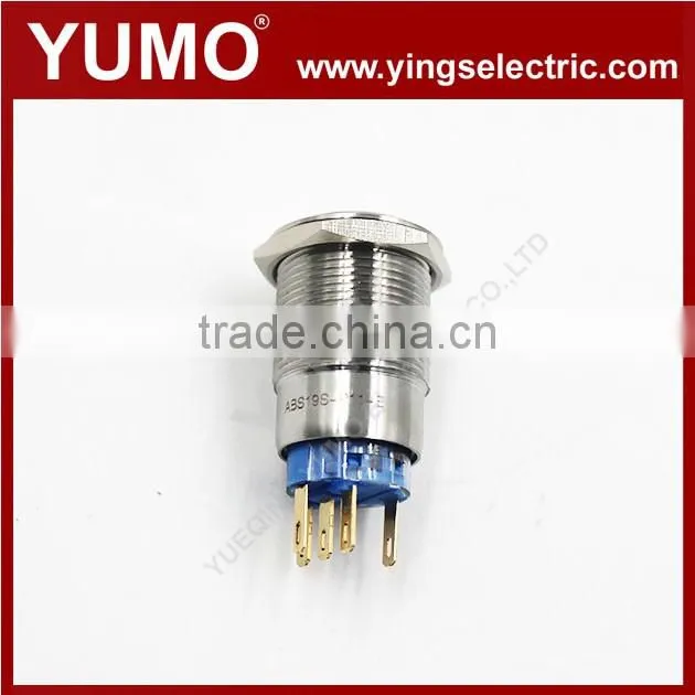 ABS19S-P11-E 19mm ring LED lamp green metal push button