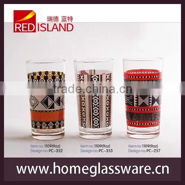 OEM Printed Round Drinking Glass Cup/Juice Glassware From Factory
