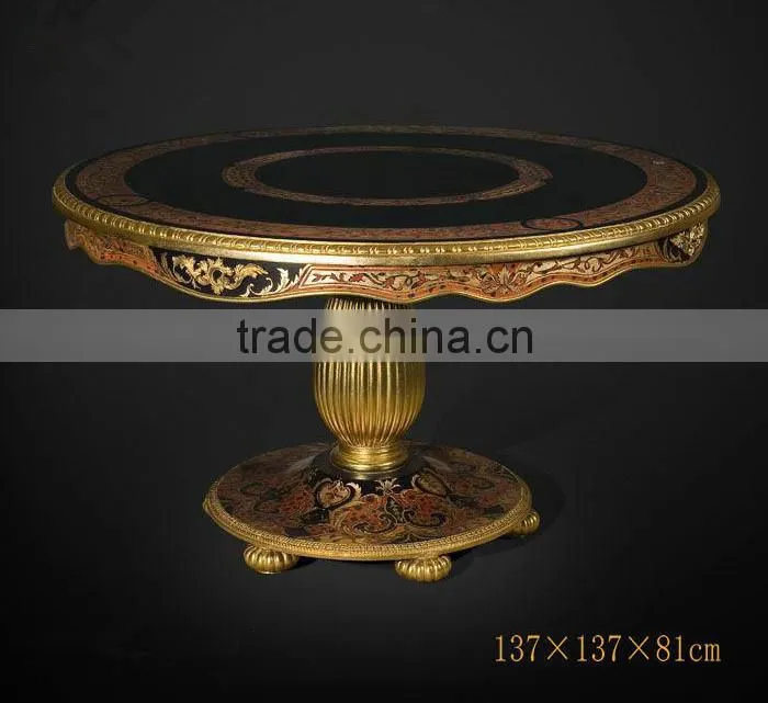 Noble Design Imperial Rectangular Dinner Table & Chairs, Luxury Wood Carved Pedestal Dinning Table, Royal Furniture Dinning Set