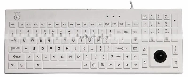 JH-IKB800 Industrial Silicone Keyboard with Trackball 106 keys waterproof and washable