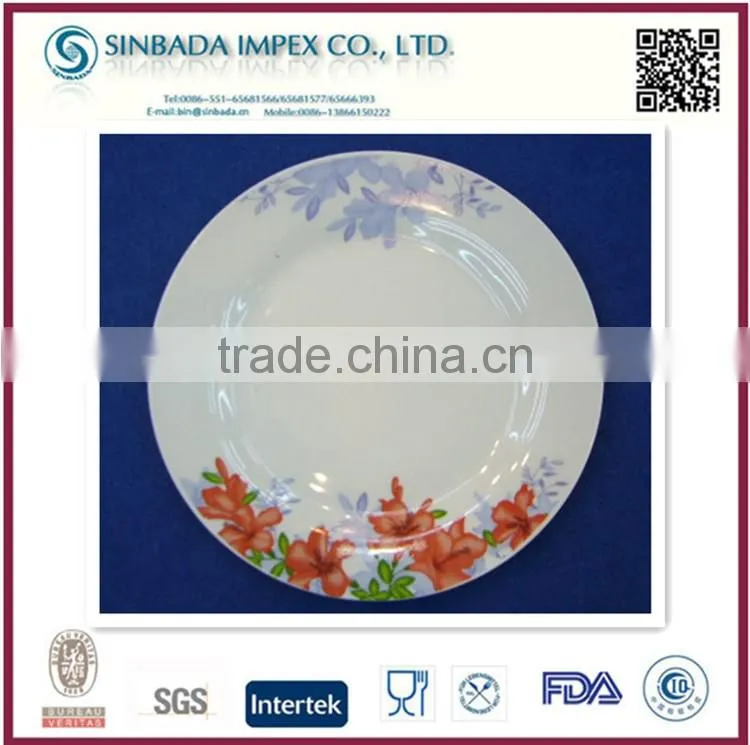 High quality ceramic white porcelain soup plate with design