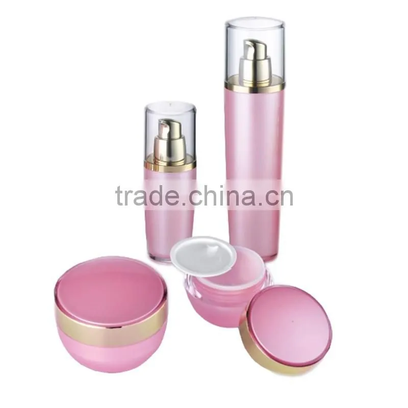 Empty cosmetic skin care cream bottle and jar set