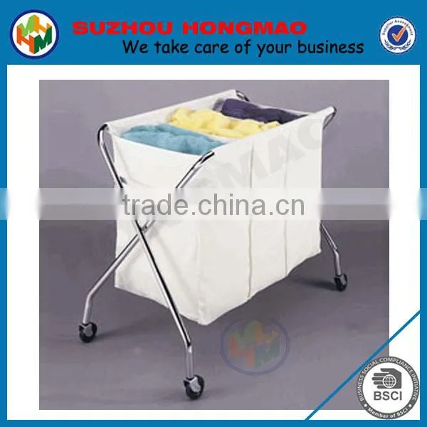 3 compartments basketball laundry hamper with wheels