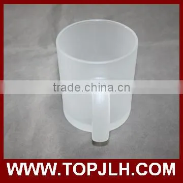 High quality custom logo printed glass beer mug for sublimation