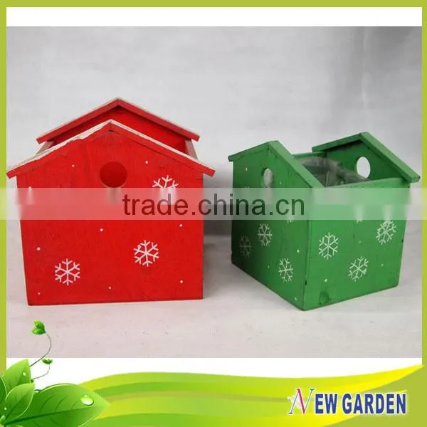 China Supplier Mini Size Clay Pot ,House Shape Red and Green Planter