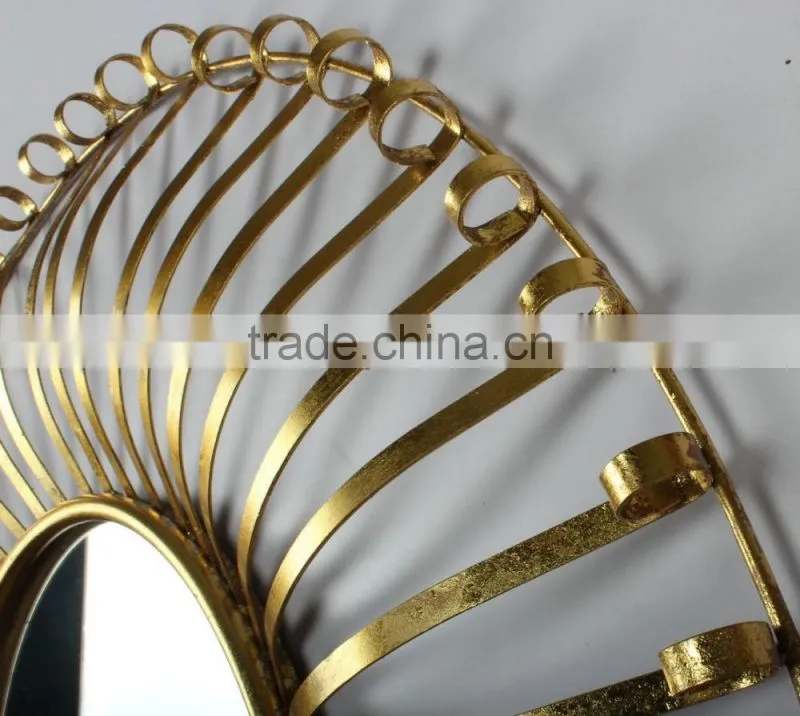 Round Shaped Decorative Metal Frame Mirrors For Wall Arts