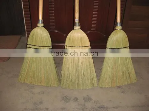 wood handle natural millet sweeper