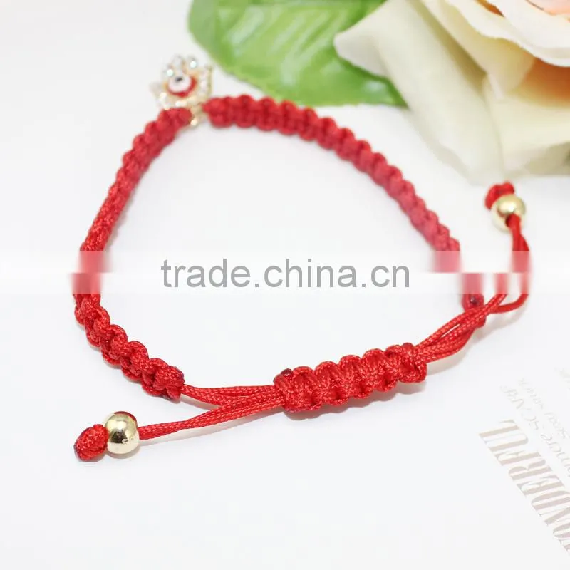 rhinestone evil eye charm macrame bracelet personalized frendship bracelet for promotion gifts