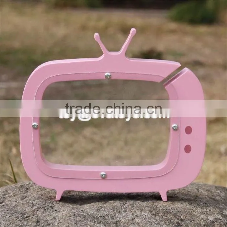 New design TV shape girls lovely wooden coin bank with logo customize W02A253