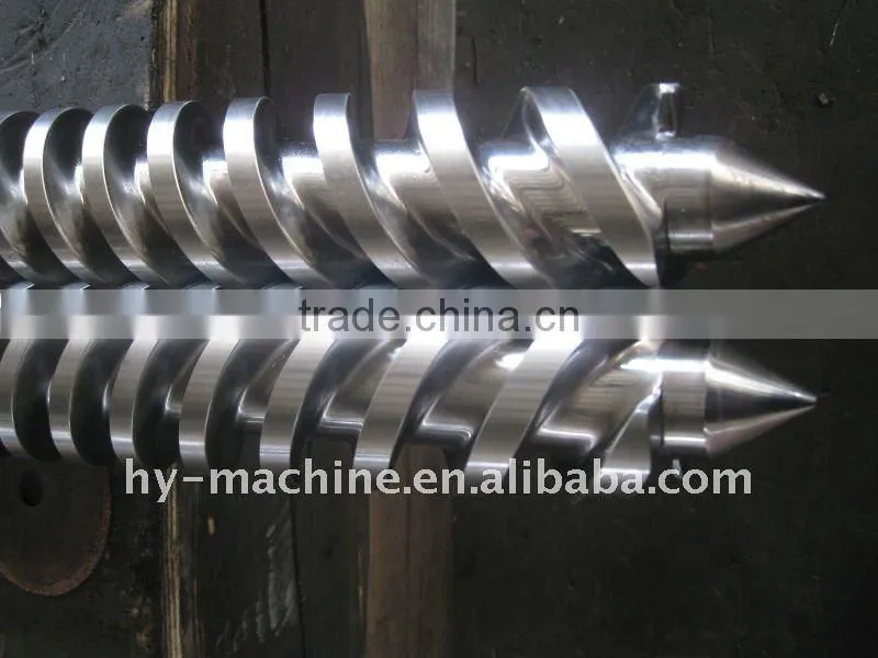 WPC Conical twin screw for extruder machine(diffirent harden material plating)