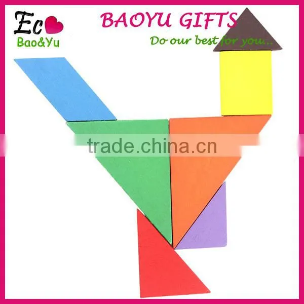 Children's wooden environmental 3d puzzle toys ,Colorful jigsaw puzzle building blocks fancy toy