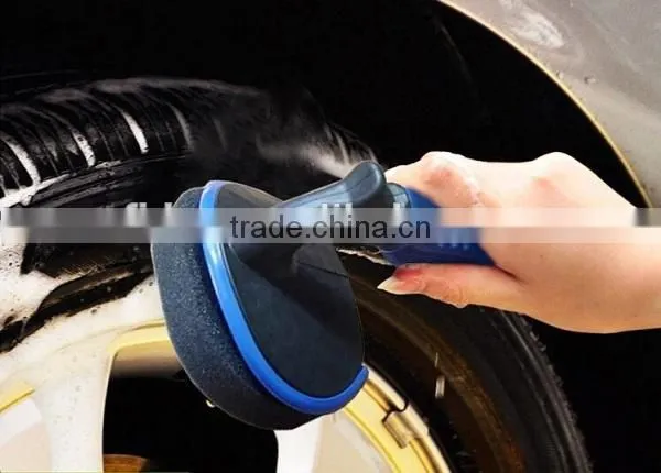 car wheel cleaning polish brush with sponge