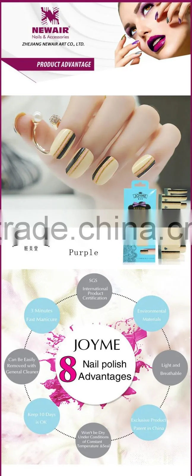 100% Real nail polish strip US and EU Compliant Nail Art Stickers