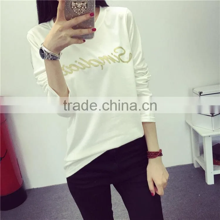2015 new wholesale women fashion t-shirt design for ladies