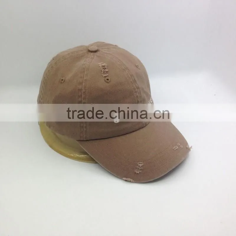 6 Panel Washed Distressed Dad Cap With Custom Logo