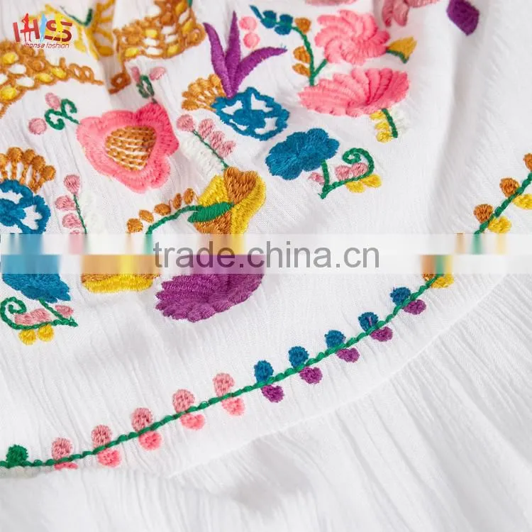 Latest Chirdren Frocks Designs White Embellished Girl Maxi Dress