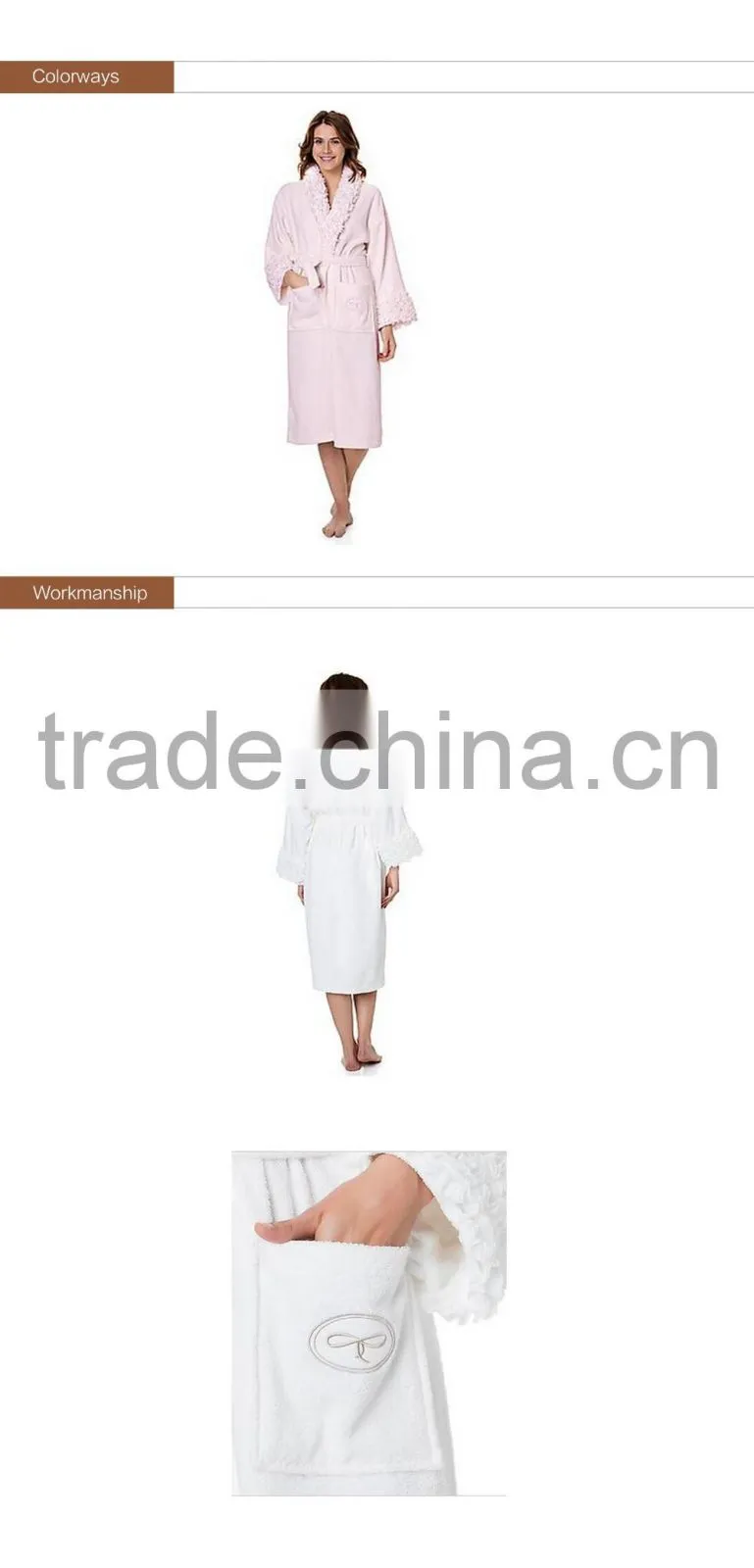 2016 New Bathrobe With Playful Ruffles