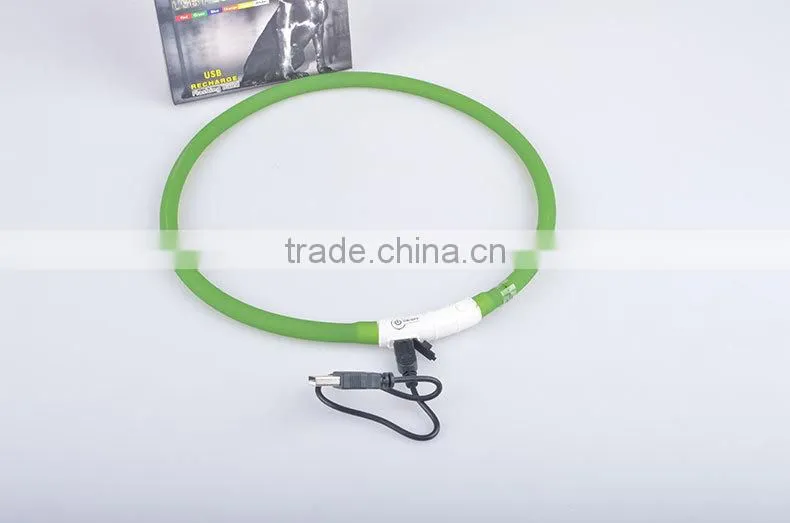HFR-YD-03wholesale pet PU dog rope LED collar charging warning light