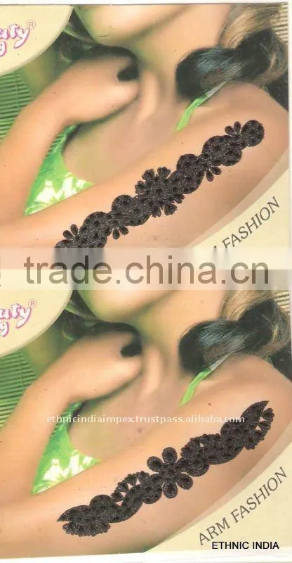 BLACK ARM HAND CRYSTAL BACK BODY TATTOO BINDI STICKER , PAYPAL