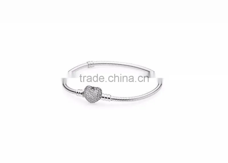 Silver Plated Designer CZ Solitaire Heart Pendant