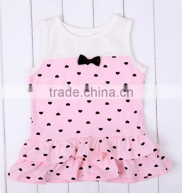 Baby Girl's Kids Lovely Cute 2PCS Set heart pattern Short Denim Jacket + Dress clothes set 20148