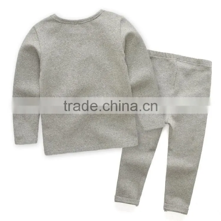 factory made in china kids sleeping wear/custom solid color child high collar render garment