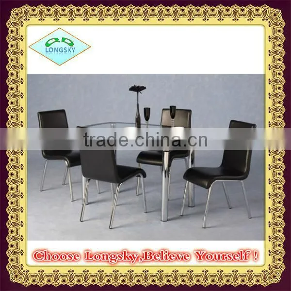 2014 hot selling high quality Modern beautiful tempered glass dining tables