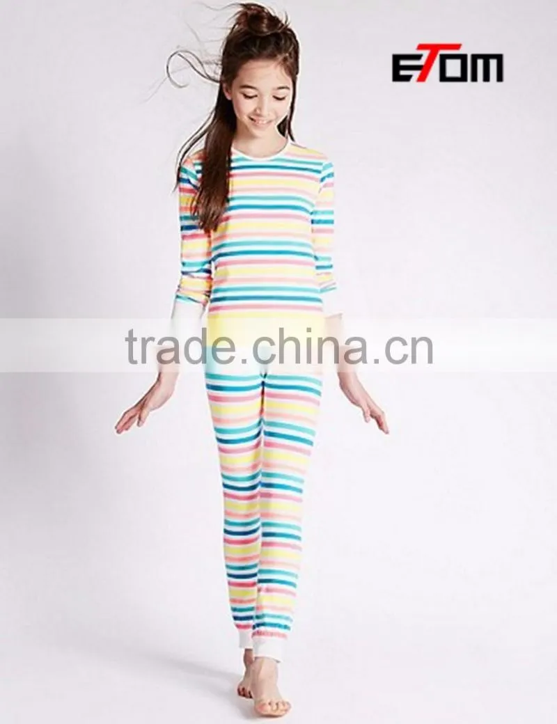 1532 100% cotton stripe children's pajamas, children's clothing