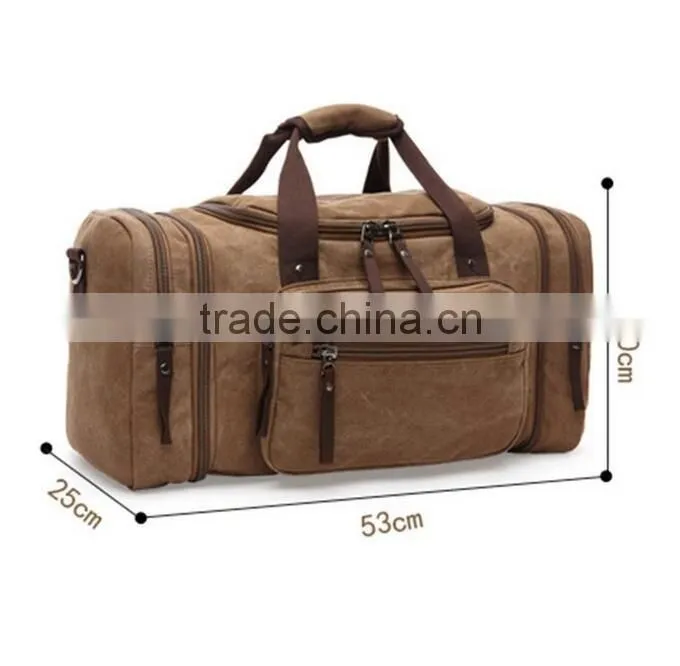 Unisex big Capacity canvas travel bag custom luggage duffle bag