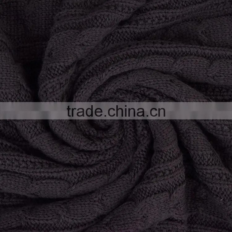 Wholesale acrylic crocheted kint double layer sherpa blanket