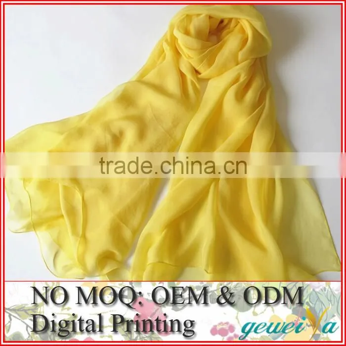 Custom Any Size Chiffon Silk Scarf Solid Color